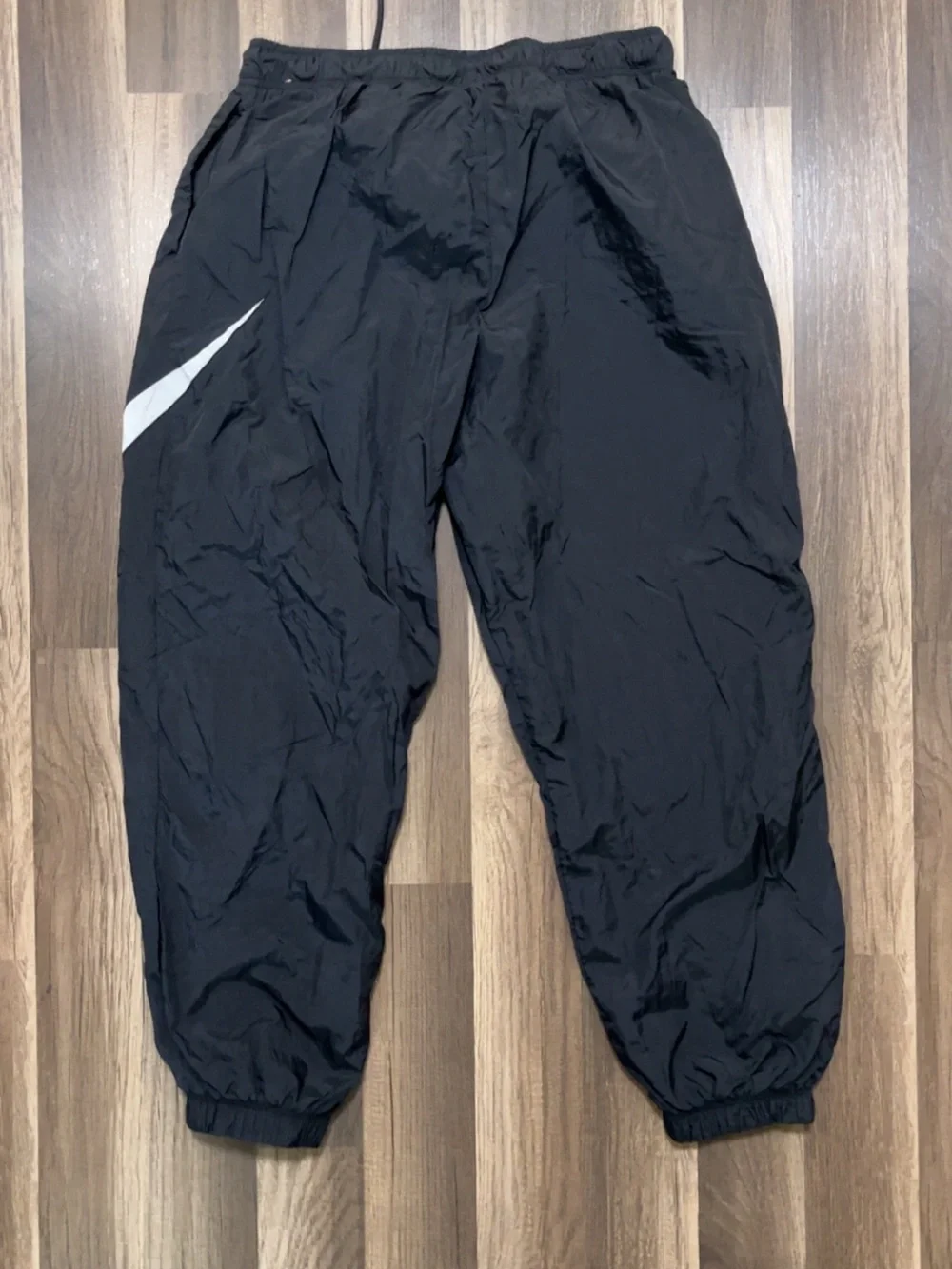 NIKE Windbreaker Jogger Cuffed Track Pants Mens Black Large